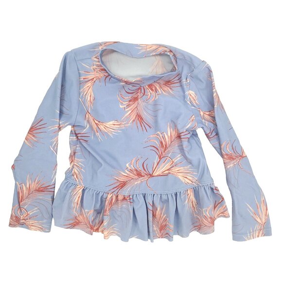Jessica Simpson Rash Guard Shirt Girls 24M Months Purple Sun Swim Stretch Palms - Picture 1 of 10